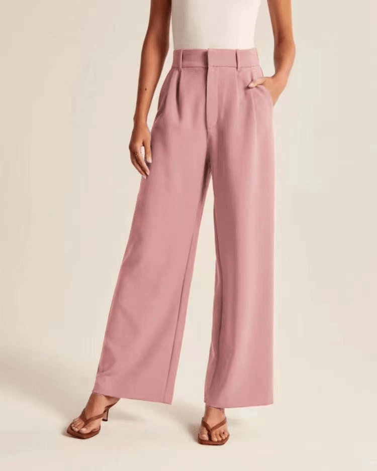 Wijde broek - Damesbroek met hoge taille en wijde pijpen voor kleine vrouwen-Boetiek Moda