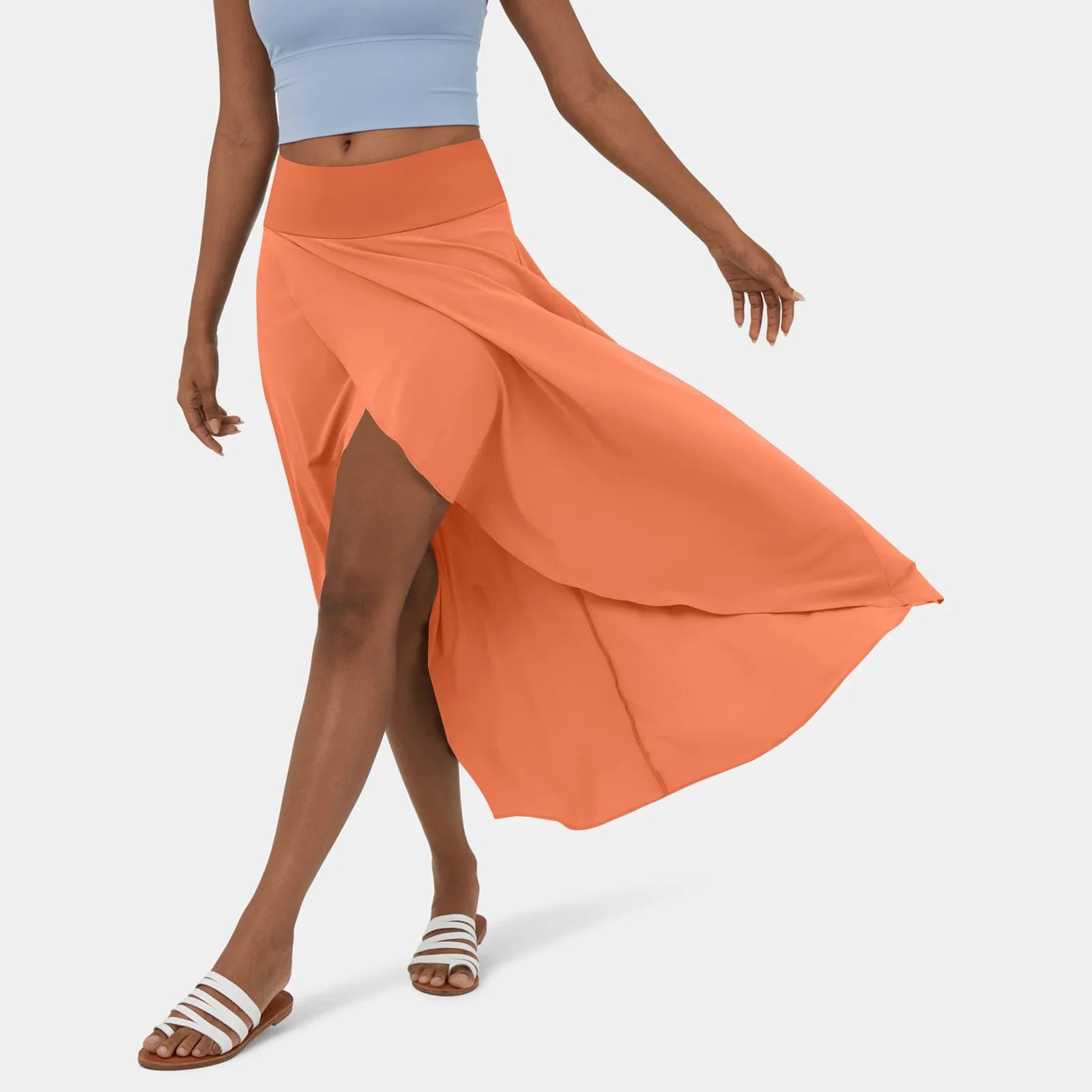 Wikkelrok - Asymmetrisch - Soepelvallend - Midirok - Zomerrok-Boetiek Moda