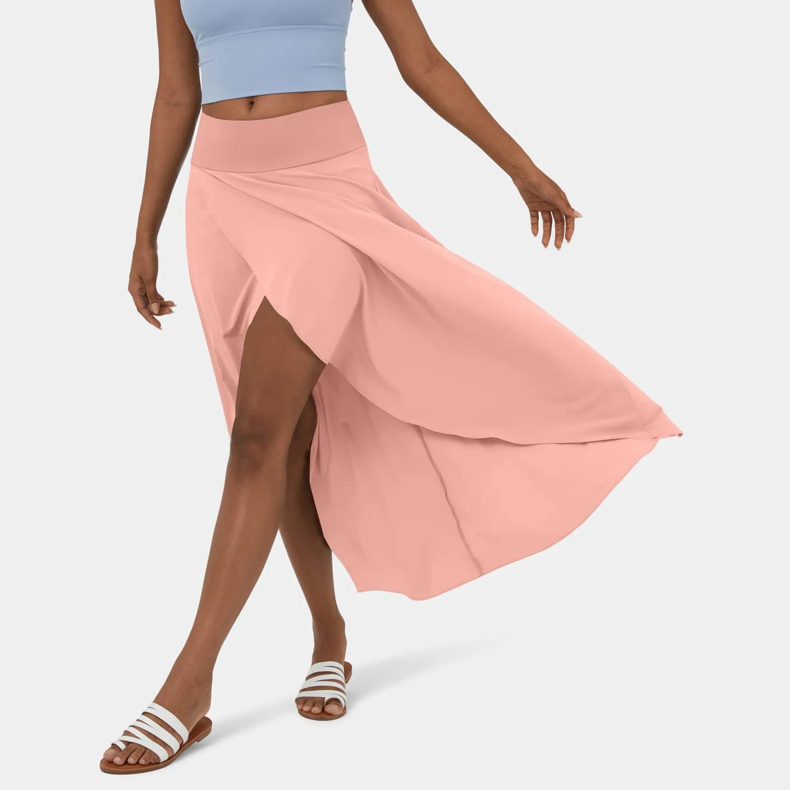 Wikkelrok - Asymmetrisch - Soepelvallend - Midirok - Zomerrok-Boetiek Moda