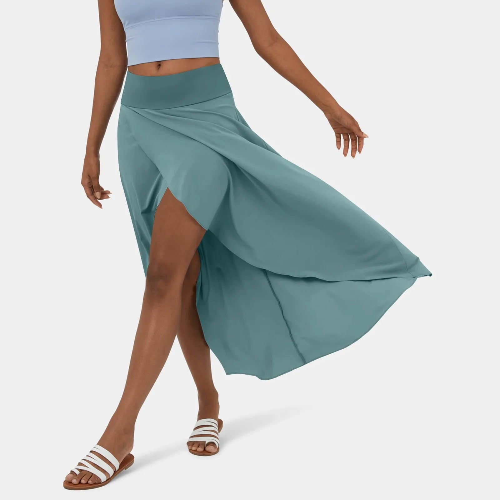 Wikkelrok - Asymmetrisch - Soepelvallend - Midirok - Zomerrok-Boetiek Moda