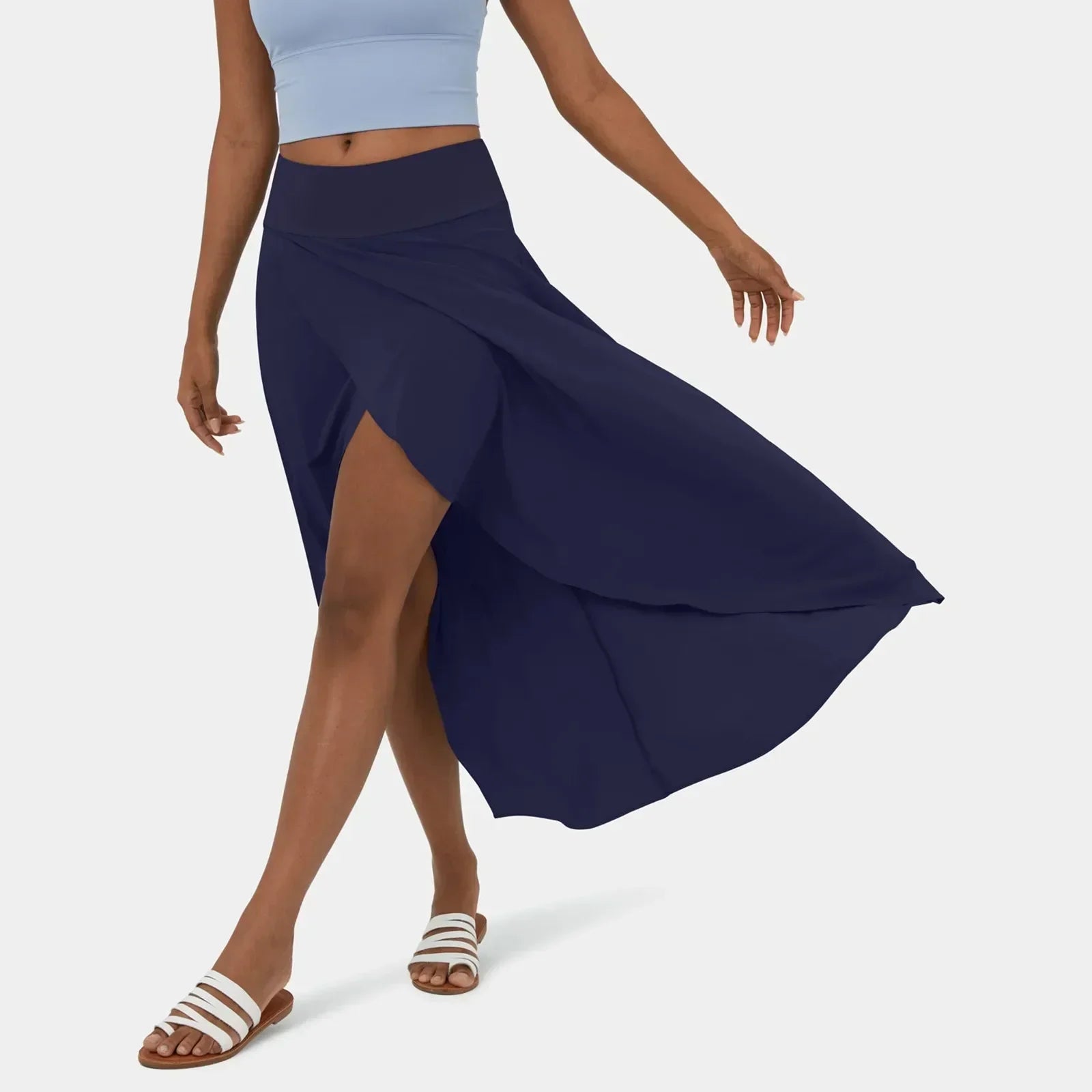 Wikkelrok - Asymmetrisch - Soepelvallend - Midirok - Zomerrok-Boetiek Moda