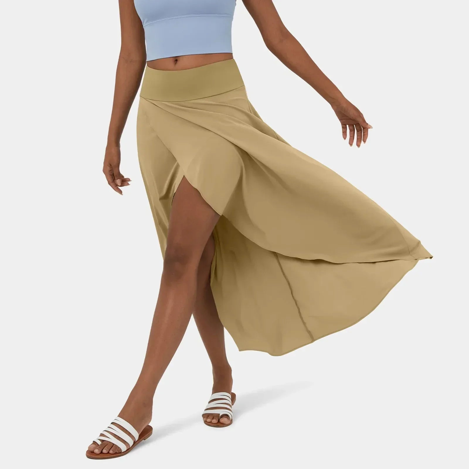 Wikkelrok - Asymmetrisch - Soepelvallend - Midirok - Zomerrok-Boetiek Moda