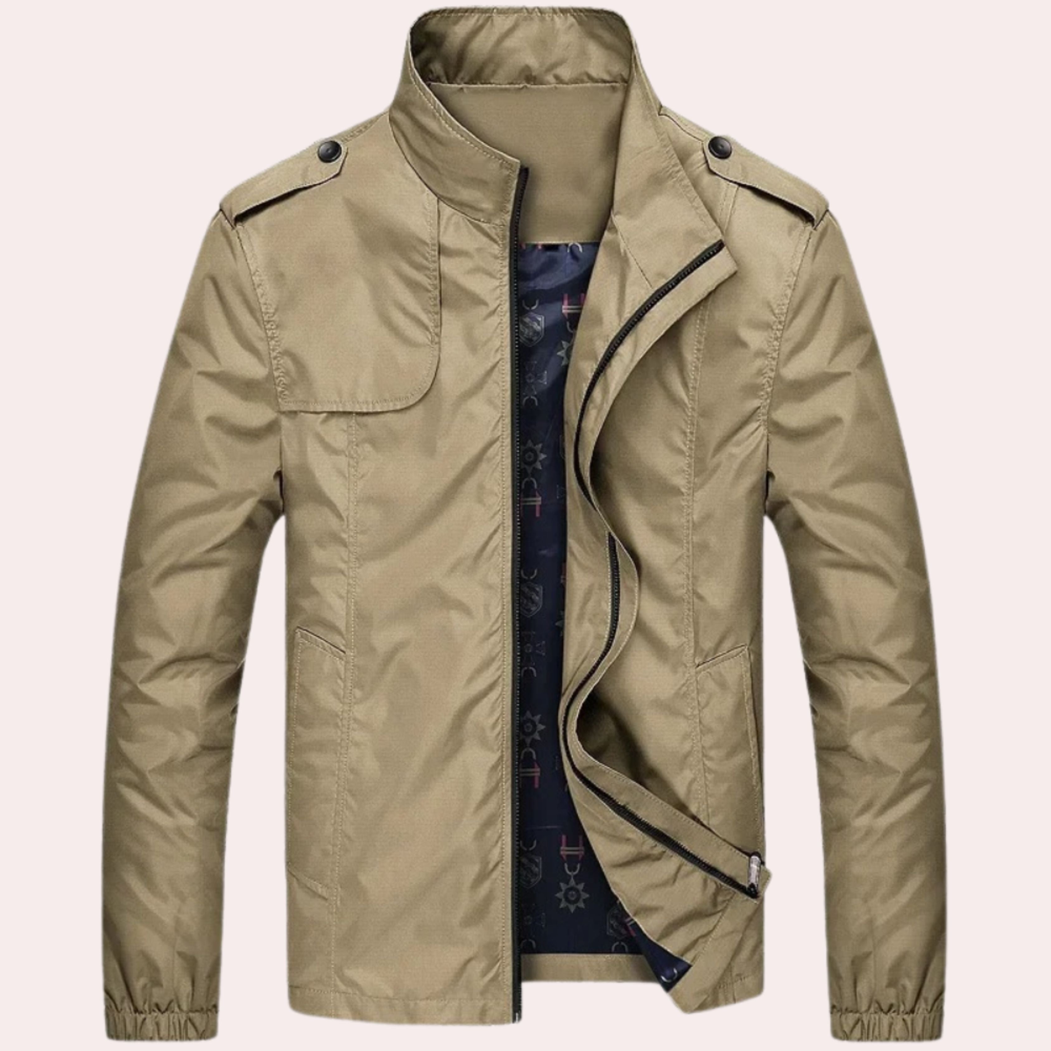 Winddichte jas - Casual korte trenchcoat met rits voor heren-Boetiek Moda