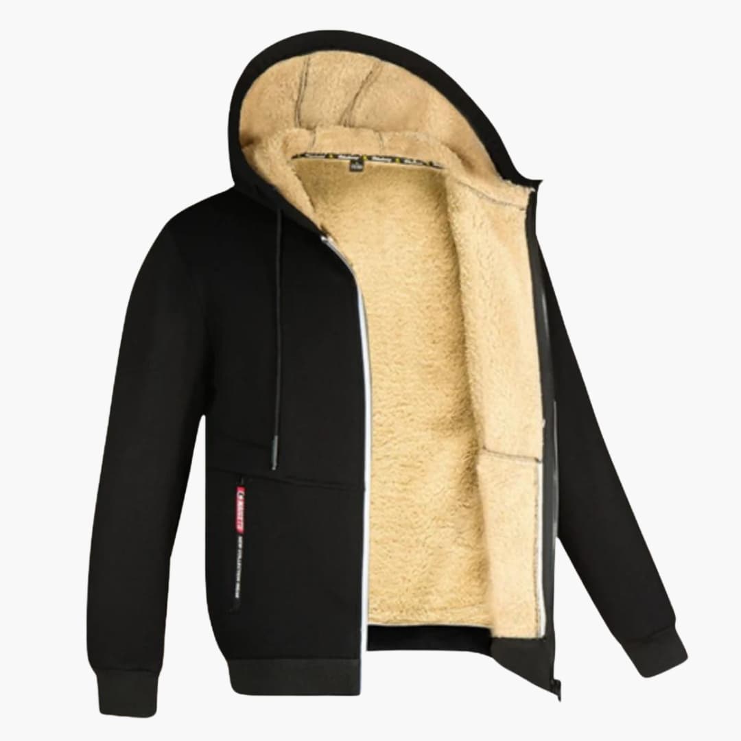 Winter Hoodie - Warme Sherpa gevoerde Zip Hoodie voor heren-Boetiek Moda