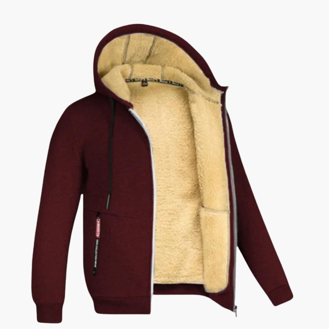 Winter Hoodie - Warme Sherpa gevoerde Zip Hoodie voor heren-Boetiek Moda