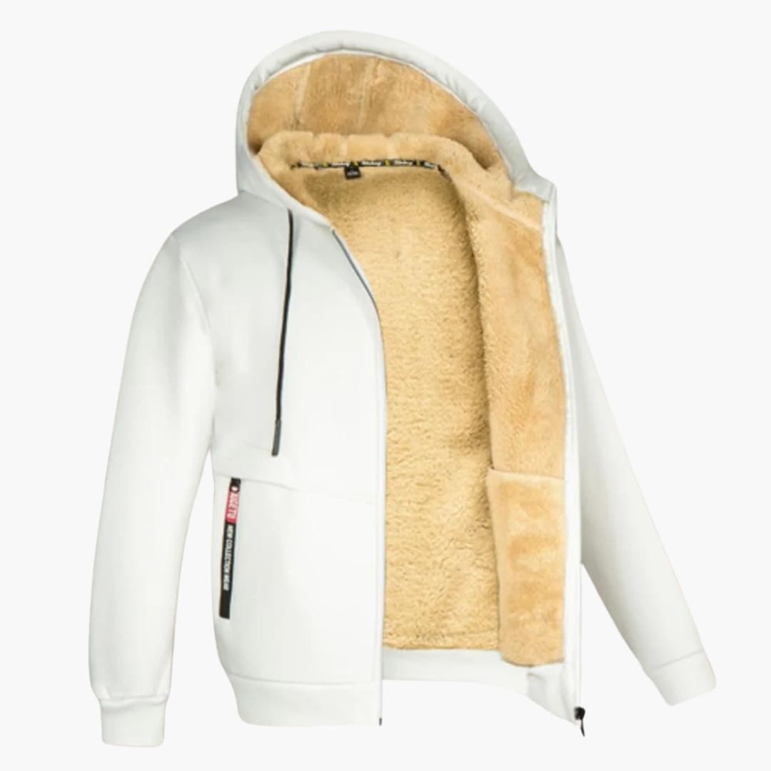 Winter Hoodie - Warme Sherpa gevoerde Zip Hoodie voor heren-Boetiek Moda