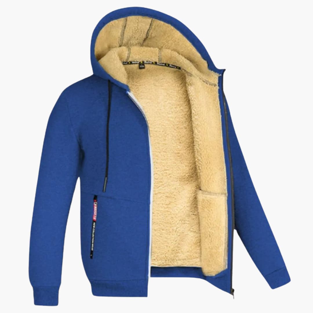 Winter Hoodie - Warme Sherpa gevoerde Zip Hoodie voor heren-Boetiek Moda