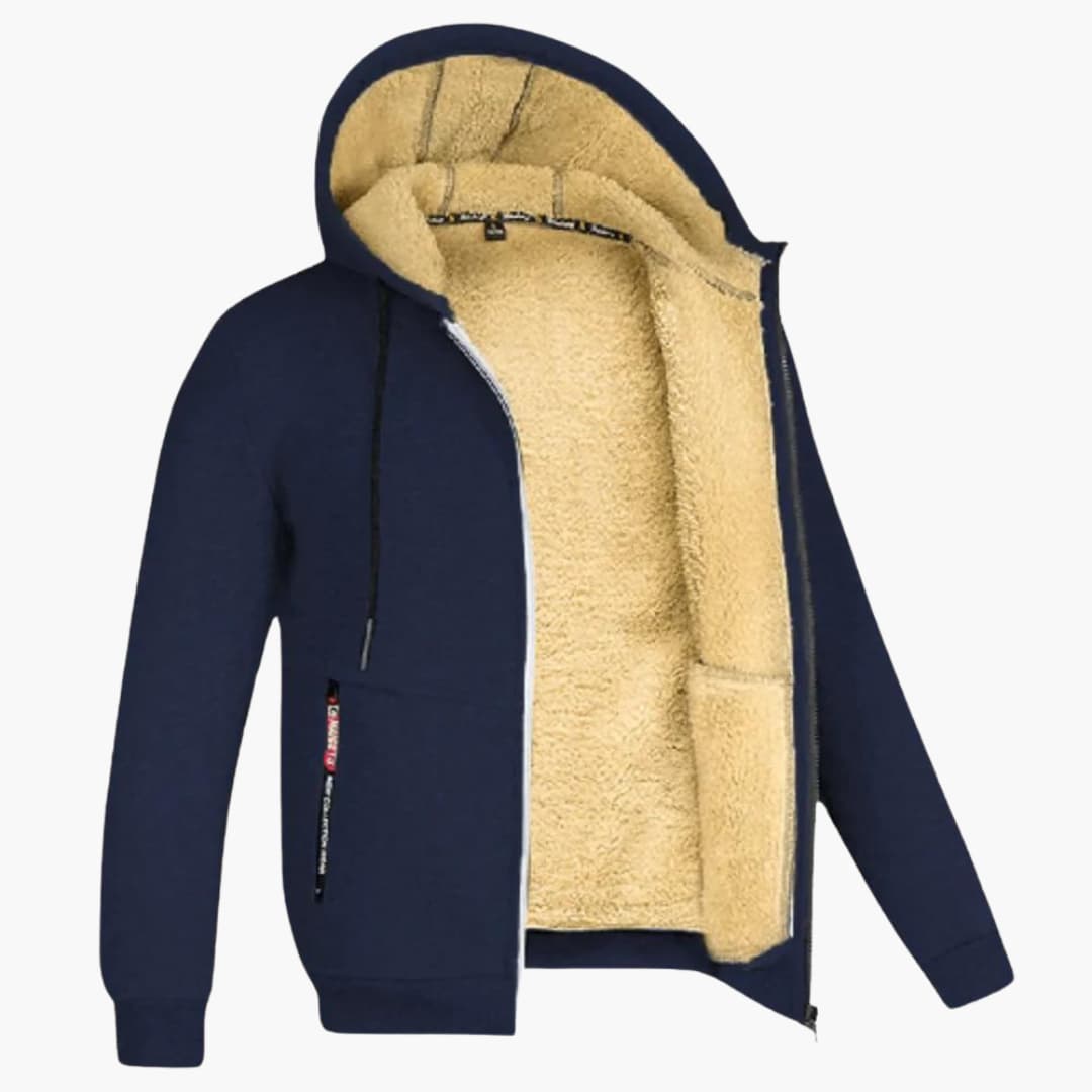 Winter Hoodie - Warme Sherpa gevoerde Zip Hoodie voor heren-Boetiek Moda