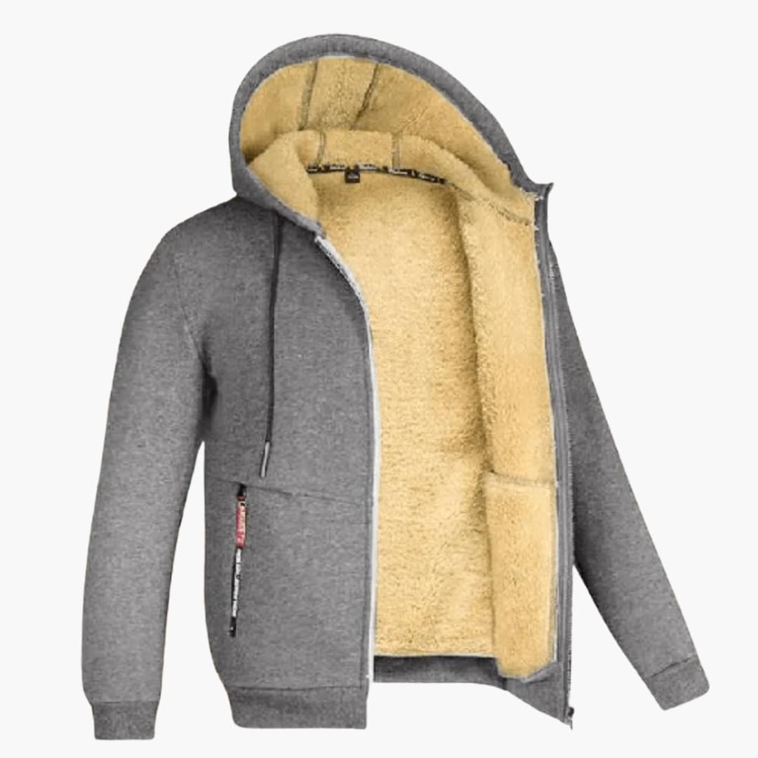 Winter Hoodie - Warme Sherpa gevoerde Zip Hoodie voor heren-Boetiek Moda