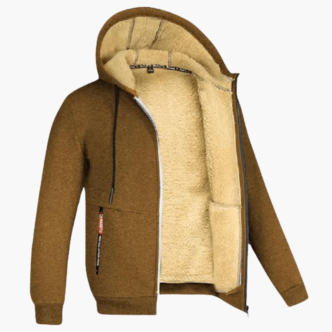 Winter Hoodie - Warme Sherpa gevoerde Zip Hoodie voor heren-Boetiek Moda