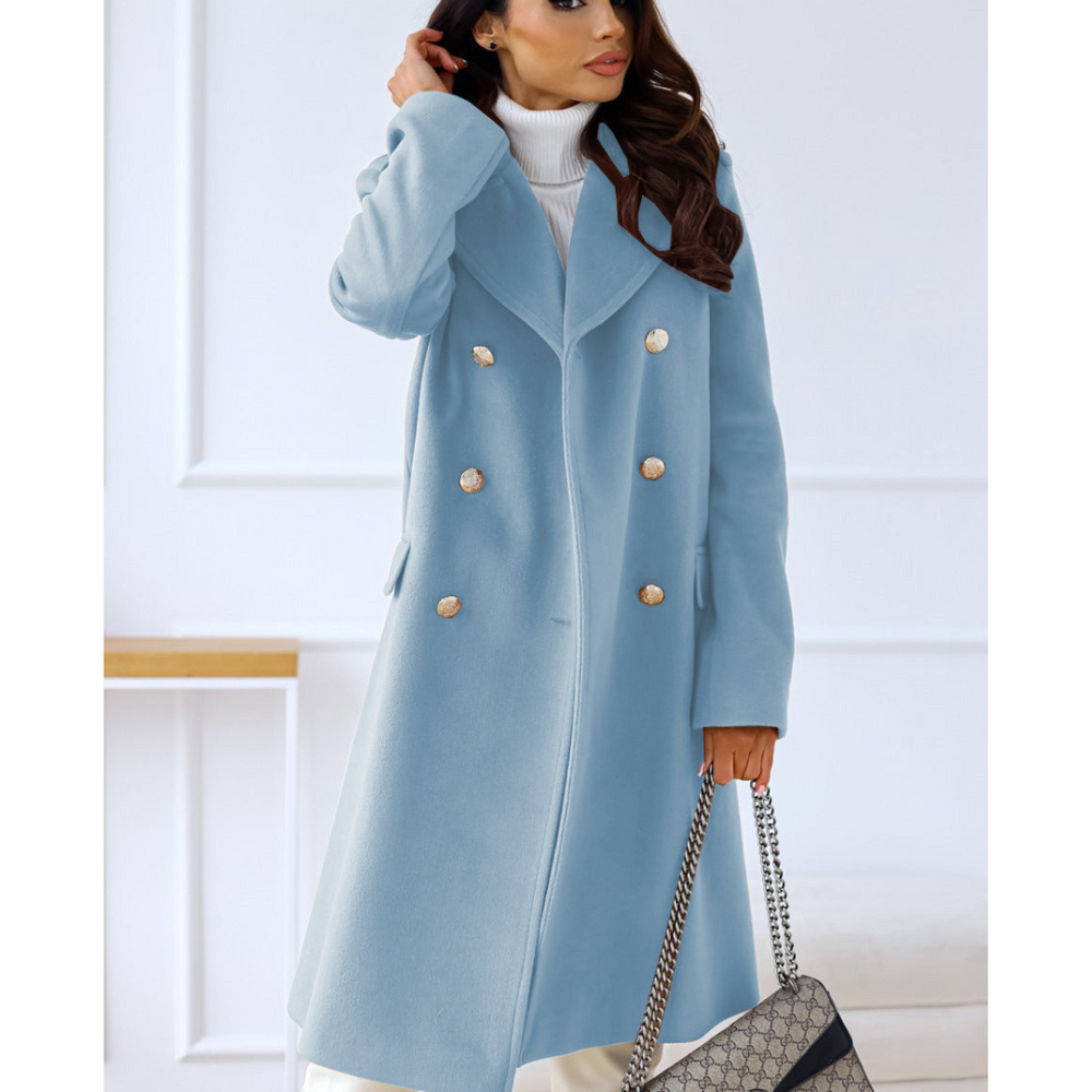 Winter Trench Coat - Dubbelrijig - Met kraag - Lange jas - Damesjas-Boetiek Moda