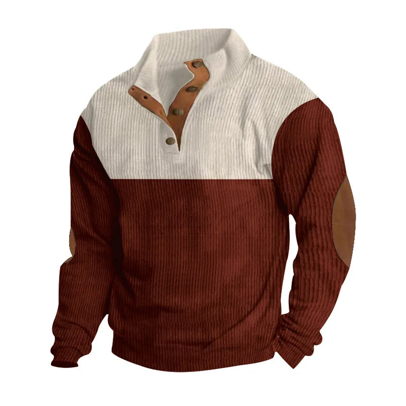 Winter Trui - Elleboogstukken - Knoopsluiting - Trui - Herenkleding-Boetiek Moda