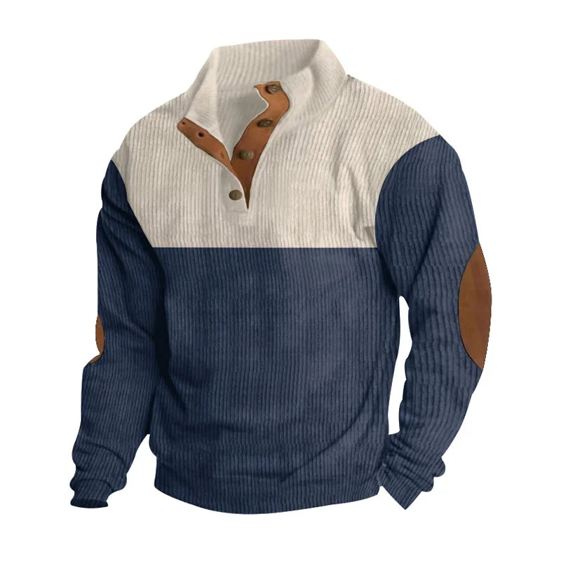 Winter Trui - Elleboogstukken - Knoopsluiting - Trui - Herenkleding-Boetiek Moda