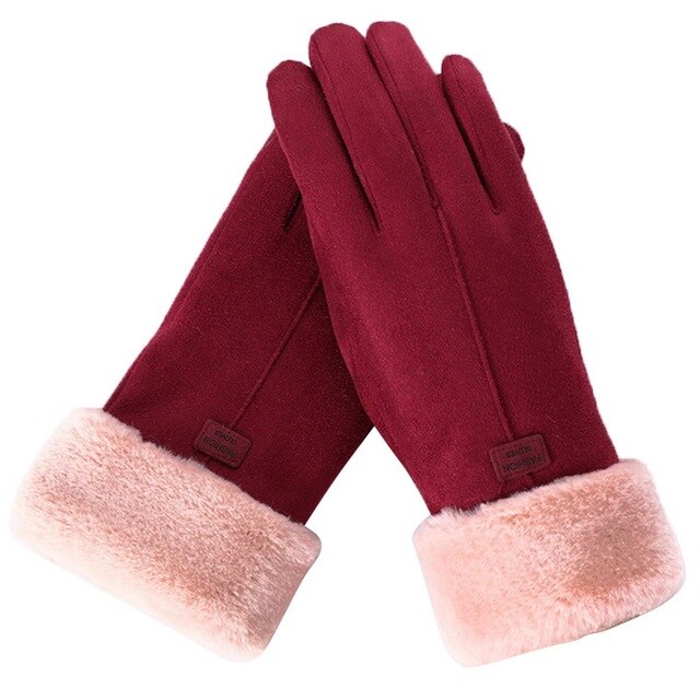 Winterhandschoenen - Warm - Bont gevoerd - TouchScreen handschoenen - Vrouwenhandschoenen-Boetiek Moda