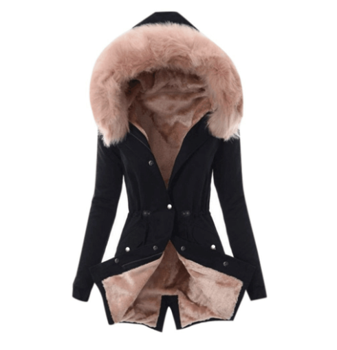 Winterjas | Bont capuchon | Fleece gevoerd | Winter Parka | Winterjassen voor dames-Boetiek Moda