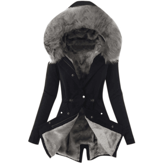 Winterjas | Bont capuchon | Fleece gevoerd | Winter Parka | Winterjassen voor dames-Boetiek Moda