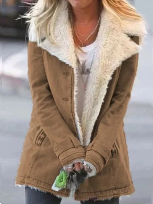 Winterjas - Casual warme winterjas met bontvoering voor dames-Boetiek Moda