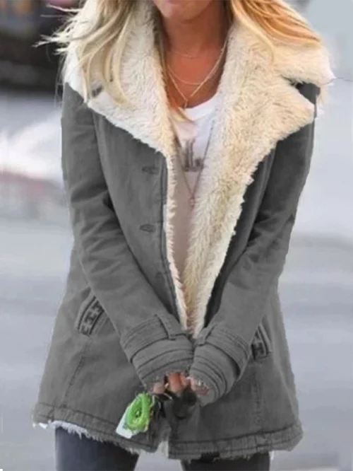 Winterjas - Casual warme winterjas met bontvoering voor dames-Boetiek Moda