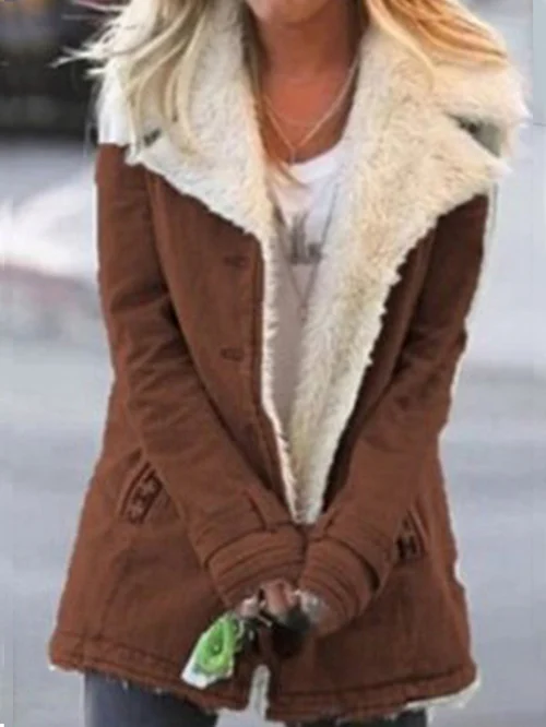 Winterjas - Casual warme winterjas met bontvoering voor dames-Boetiek Moda