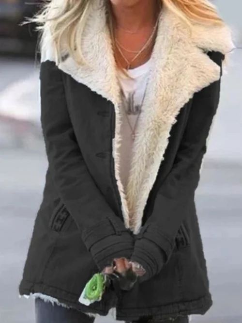 Winterjas - Casual warme winterjas met bontvoering voor dames-Boetiek Moda