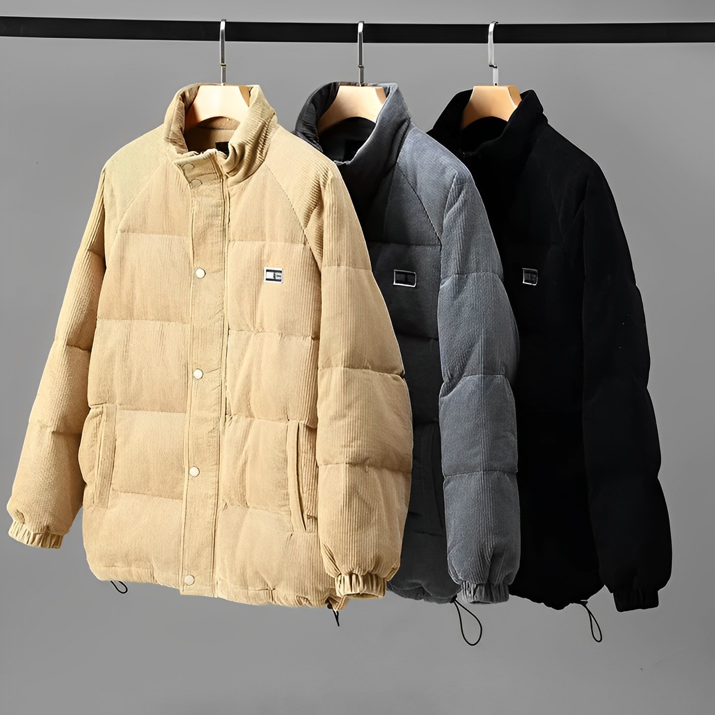 Winterjas - Corduroy - Zip-Up - Pufferjas - Heren winterjassen-Boetiek Moda