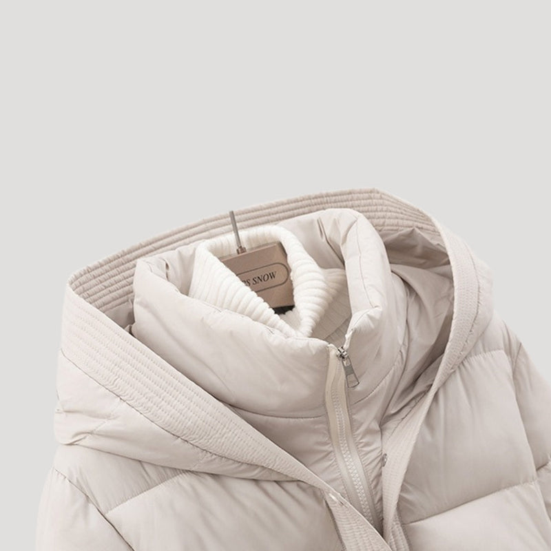 Winterjas - Damesjas met capuchon en riem-Boetiek Moda