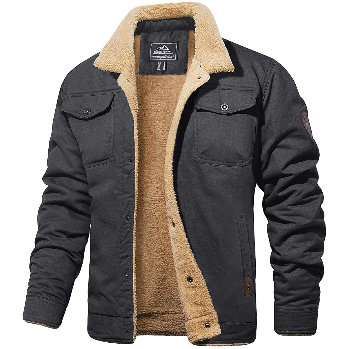 Winterjas - Kort - Met fleecevoering - Jas met sherpa-voering - Winterjas voor heren-Boetiek Moda