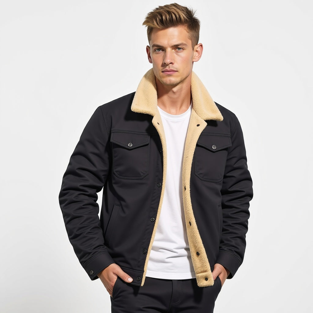 Winterjas - Kort - Met fleecevoering - Jas met sherpa-voering - Winterjas voor heren-Boetiek Moda