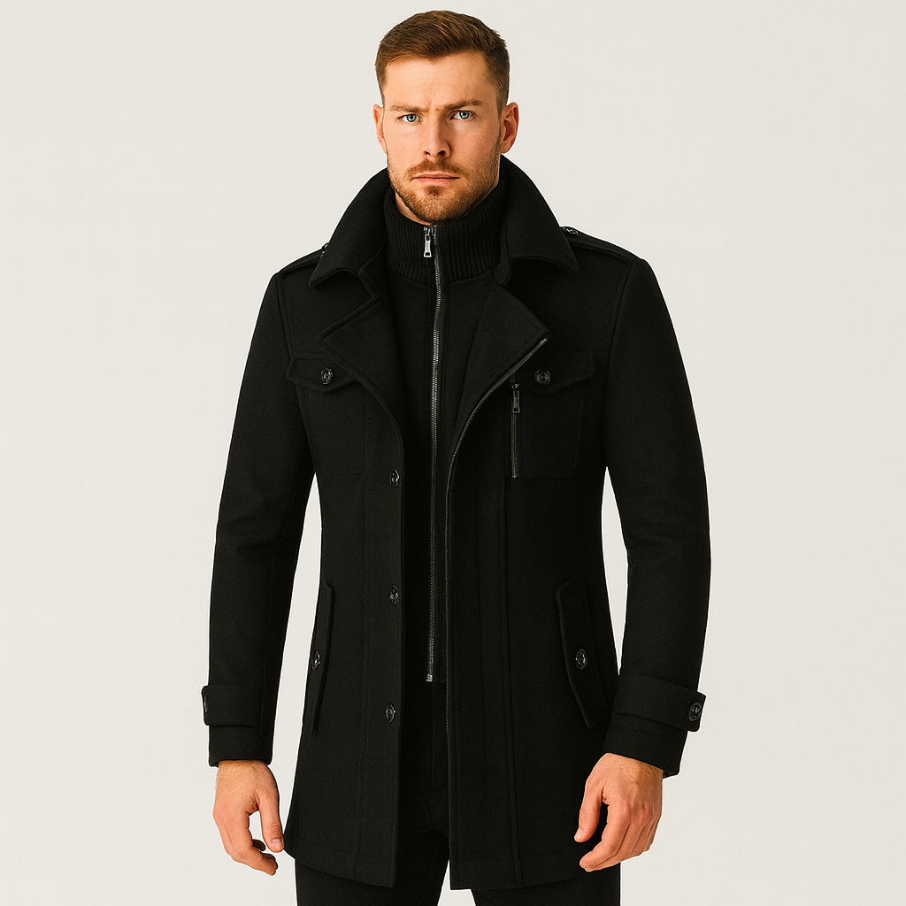 Winterjas - Kort - Ritssluiting - Wollen jas - Winterjas voor mannen-Boetiek Moda