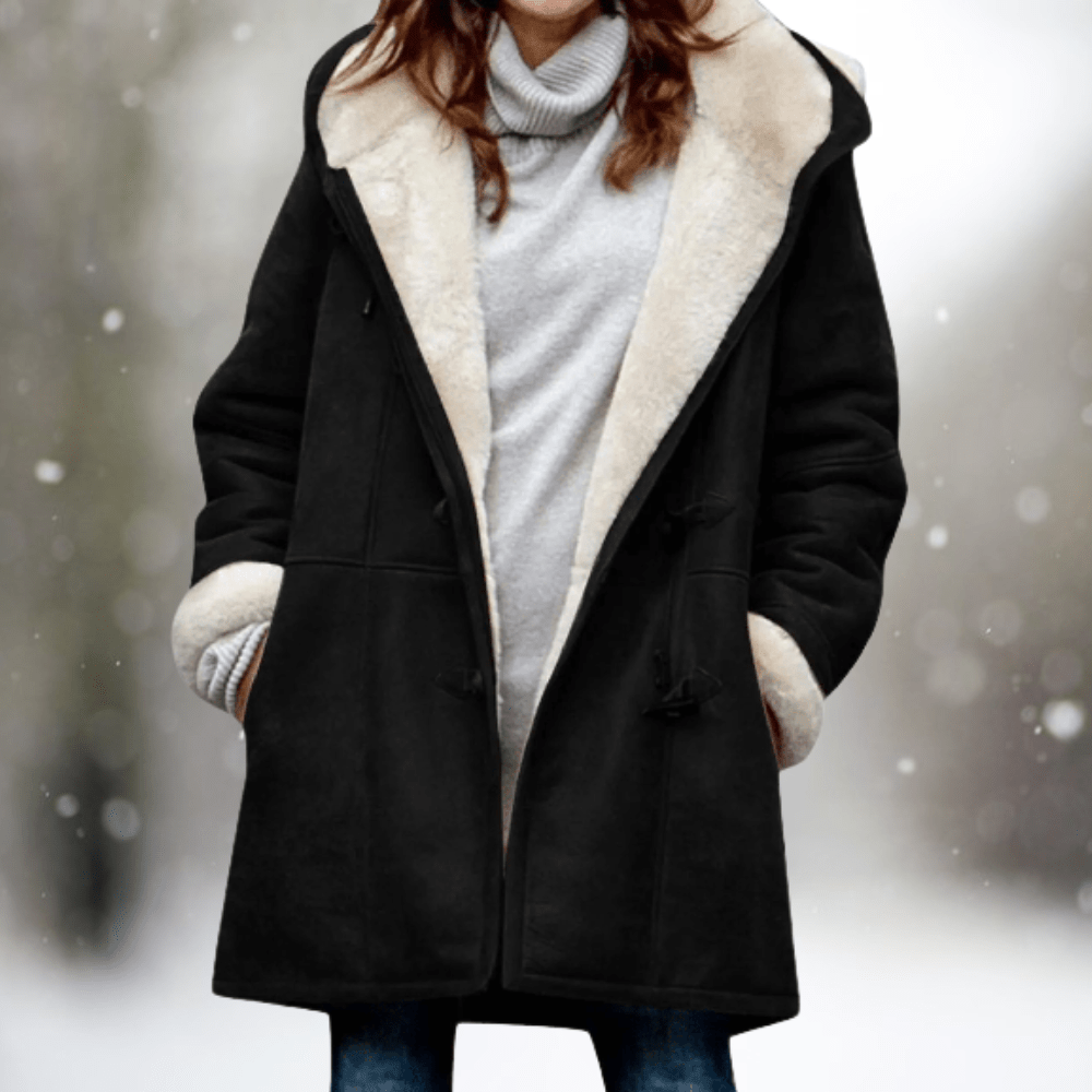 Winterjas - Oversized winterjas met capuchon en sherpa voering voor dames-Boetiek Moda