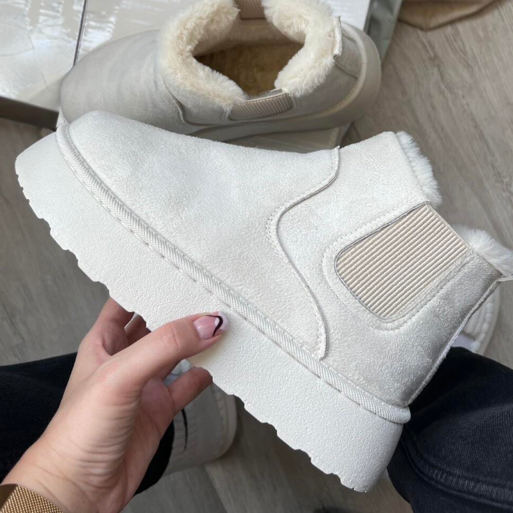 Winterlaarzen | Enkel | Slip-On | Bontgevoerde Laarzen | Vrouwenlaarzen-Boetiek Moda