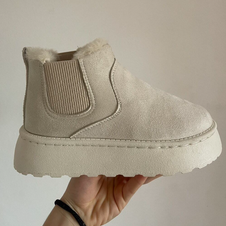 Winterlaarzen | Enkel | Slip-On | Bontgevoerde Laarzen | Vrouwenlaarzen-Boetiek Moda