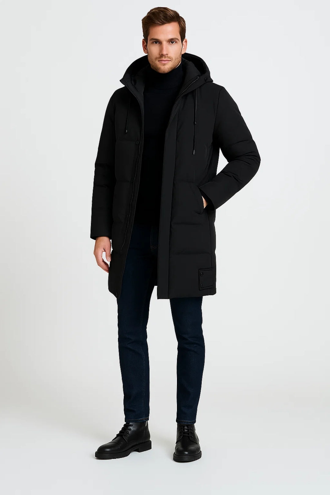 Winterparka | Met capuchon | Lang | Gewatteerde jas | Winterjas voor mannen-Boetiek Moda