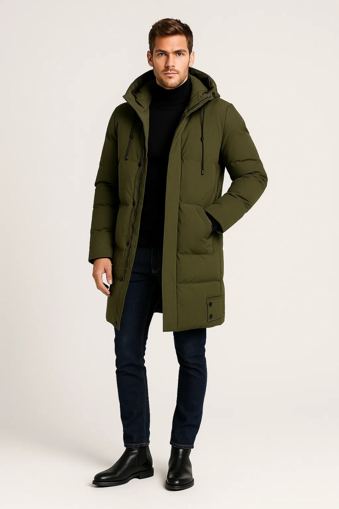 Winterparka | Met capuchon | Lang | Gewatteerde jas | Winterjas voor mannen-Boetiek Moda