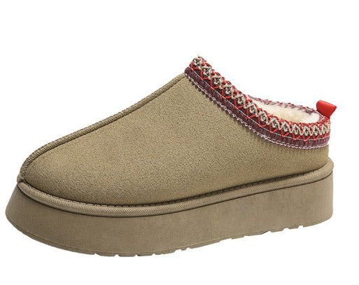 Winterse pantoffels | Warm | Bont gevoerd | Platform pantoffels | Damesschoenen-Boetiek Moda