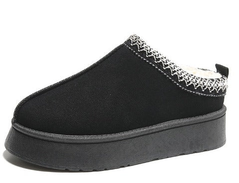 Winterse pantoffels | Warm | Bont gevoerd | Platform pantoffels | Damesschoenen-Boetiek Moda