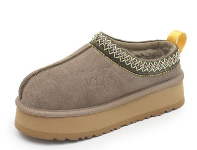 Winterse pantoffels | Warm | Bont gevoerd | Platform pantoffels | Damesschoenen-Boetiek Moda