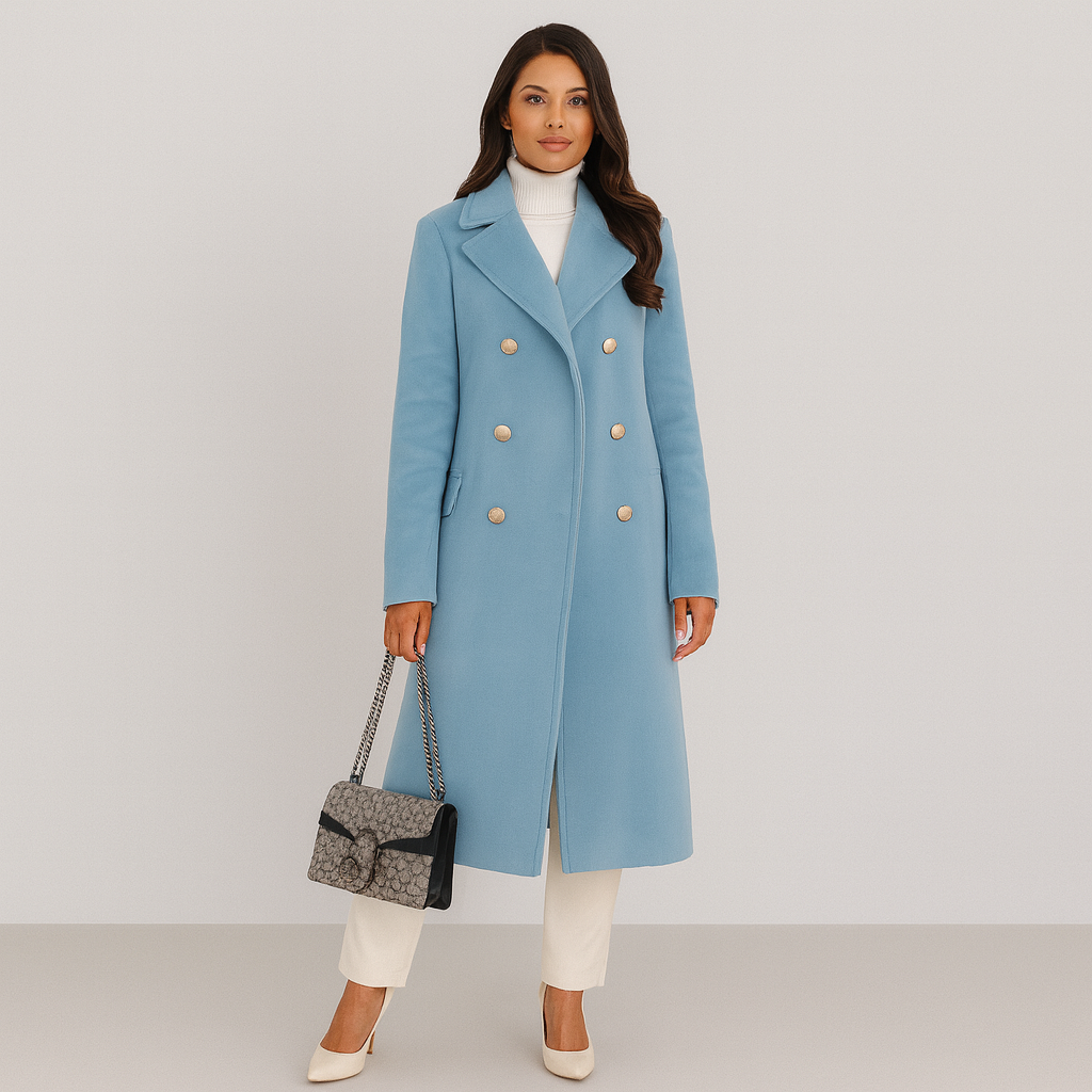 Wollen Coat - Dames Lange Double Breasted Winter Trench Coat-Boetiek Moda