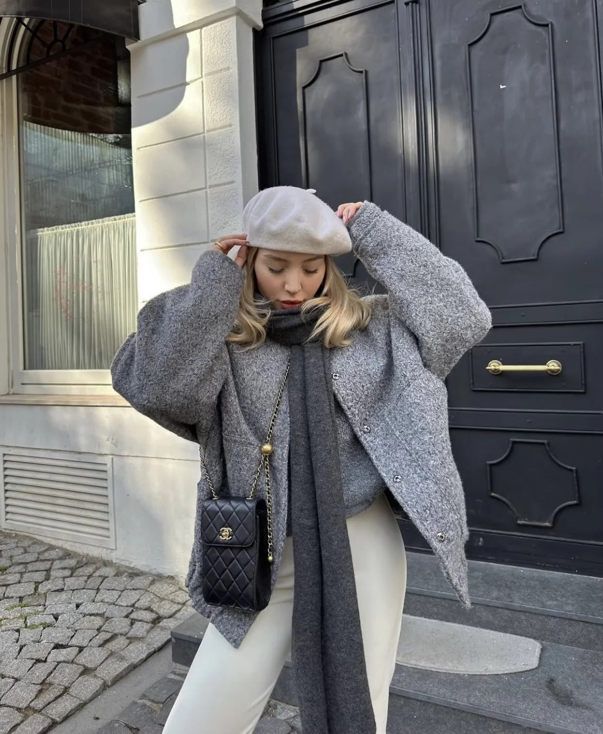 Wollen Jas - Knoopsluiting - Kort - Oversized Jas - Winterjas Dames-Boetiek Moda