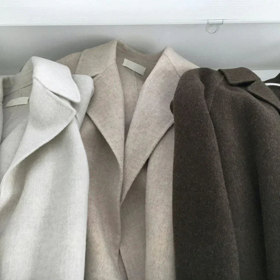 Wollen Jas - Riem - Winter - Lange jas - Wollen overjas voor dames-Boetiek Moda