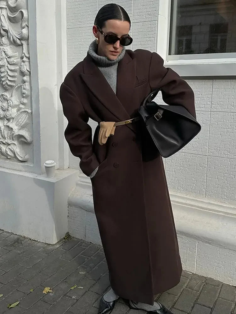 Wollen Trenchcoat | Double Breasted | Lang | Oversized Coat | Damesjassen-Boetiek Moda