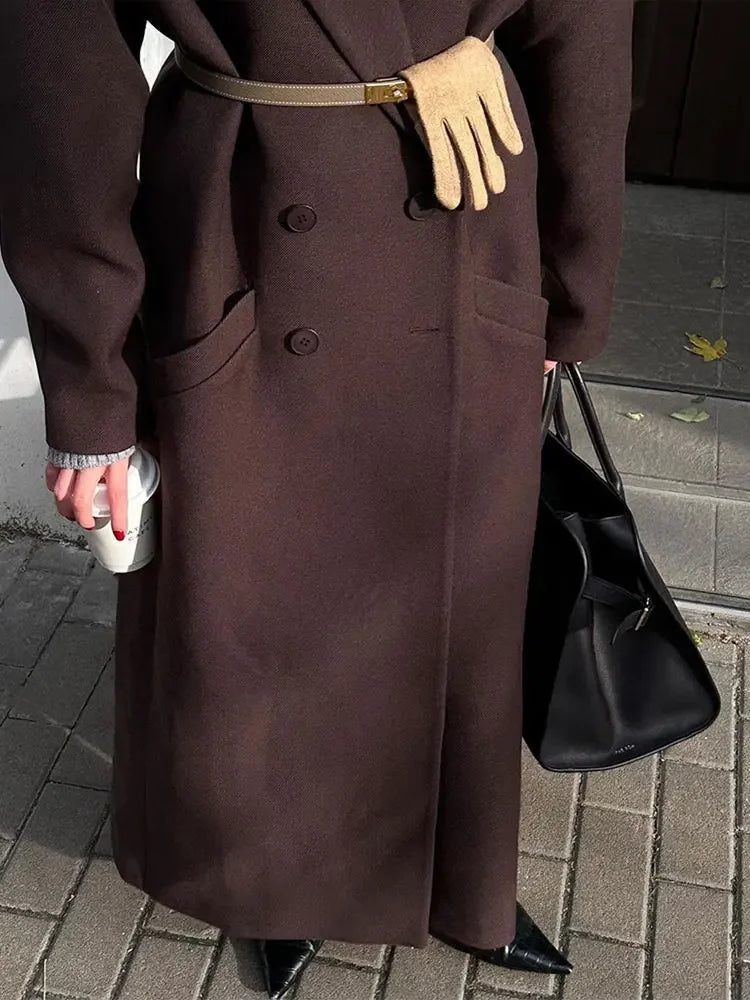 Wollen Trenchcoat | Double Breasted | Lang | Oversized Coat | Damesjassen-Boetiek Moda