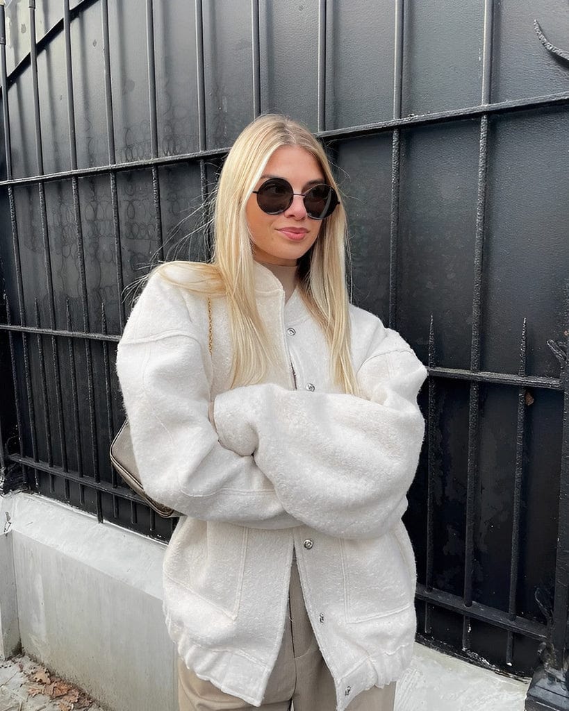 Wollen jas - Knoopsluiting - Zakken - Oversized jas - Damesjas-Boetiek Moda