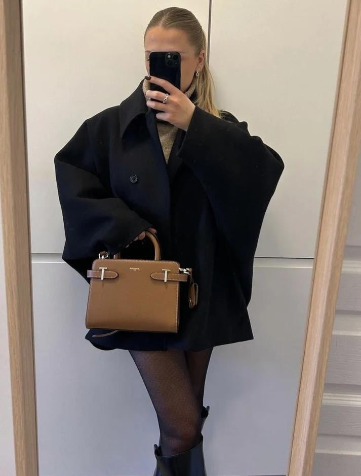 Wollen jas - Oversized - Herfst - Korte trenchcoat - Winterjas voor dames-Boetiek Moda