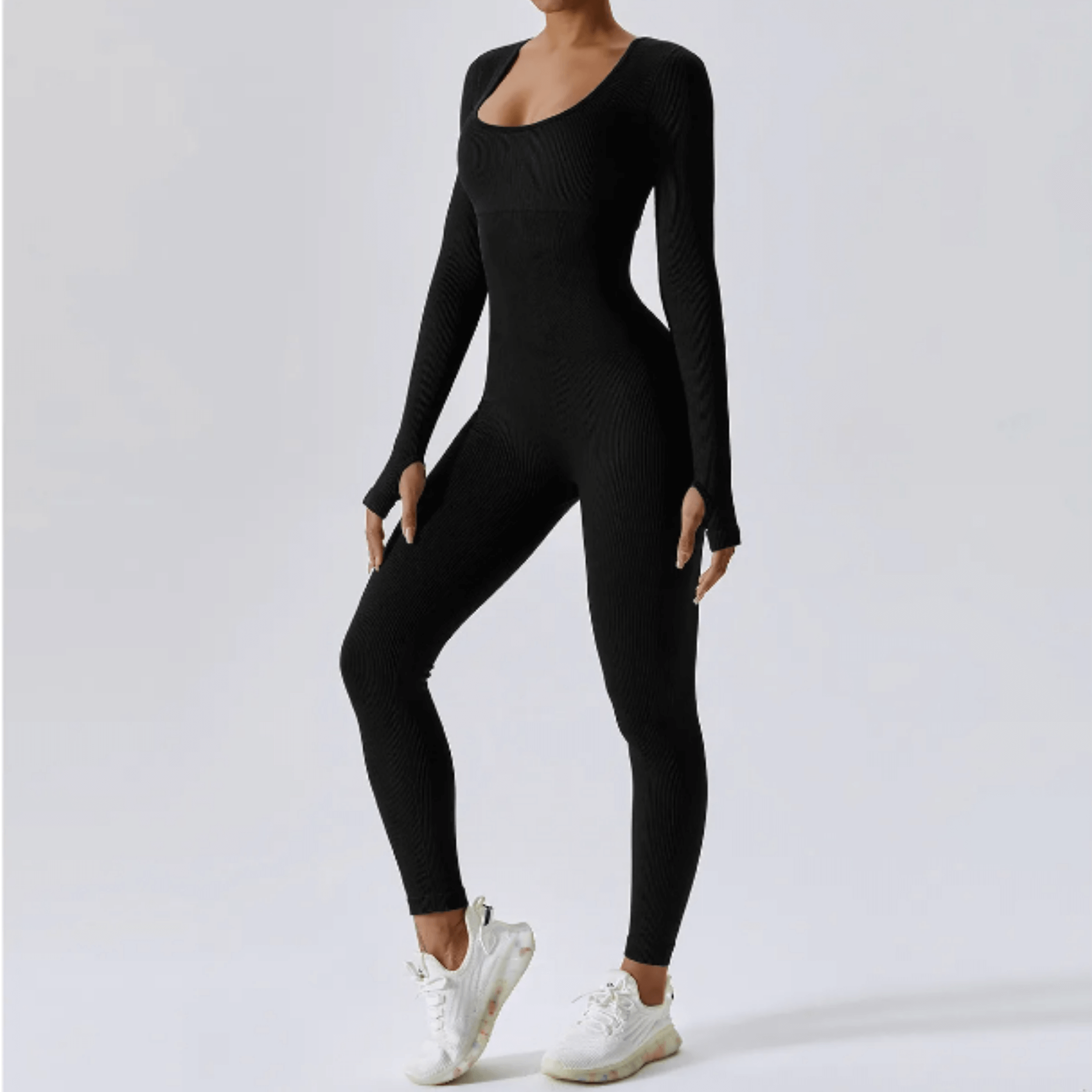Workout Jumpsuit - Flatterende jumpsuit met lange mouwen voor dames om in te sporten-Boetiek Moda