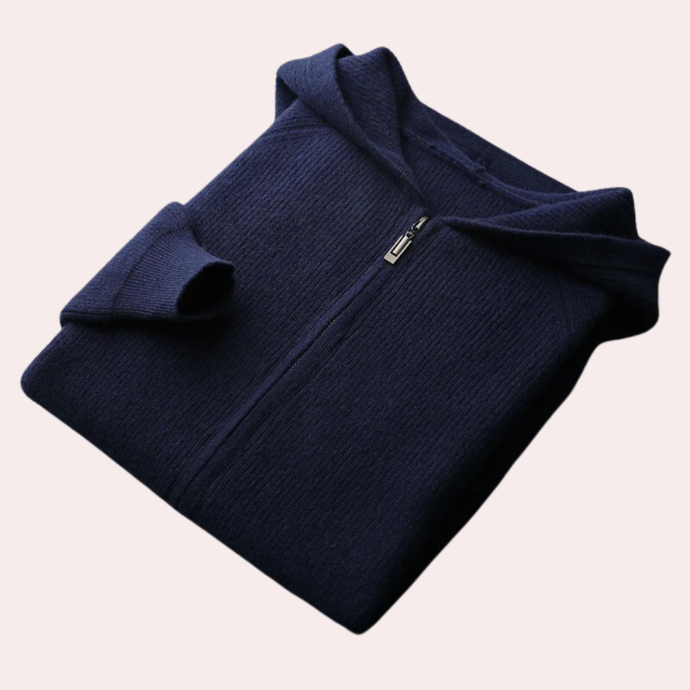 Zip Hoodie - Casual - Gebreid - Zip-Up Sweater - Herenkleding-Boetiek Moda