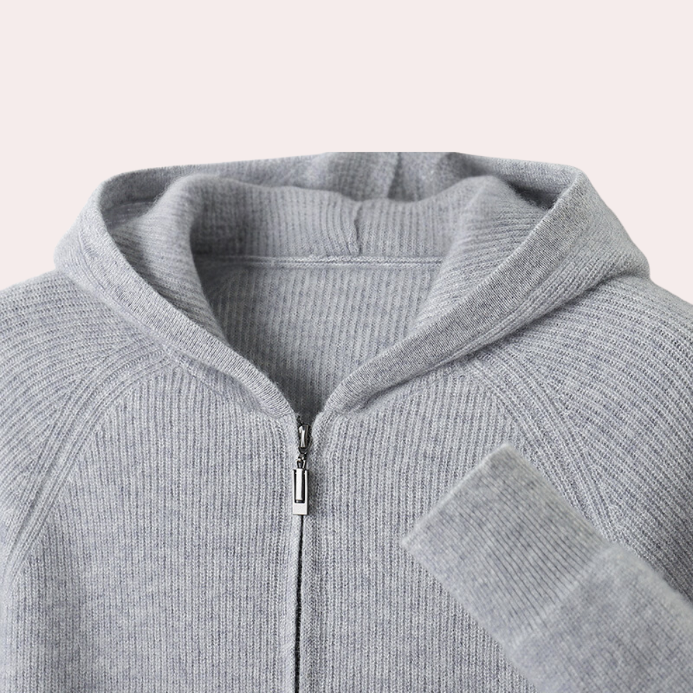 Zip Hoodie - Casual - Gebreid - Zip-Up Sweater - Herenkleding-Boetiek Moda