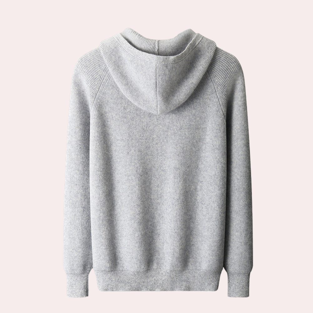 Zip Hoodie - Casual - Gebreid - Zip-Up Sweater - Herenkleding-Boetiek Moda