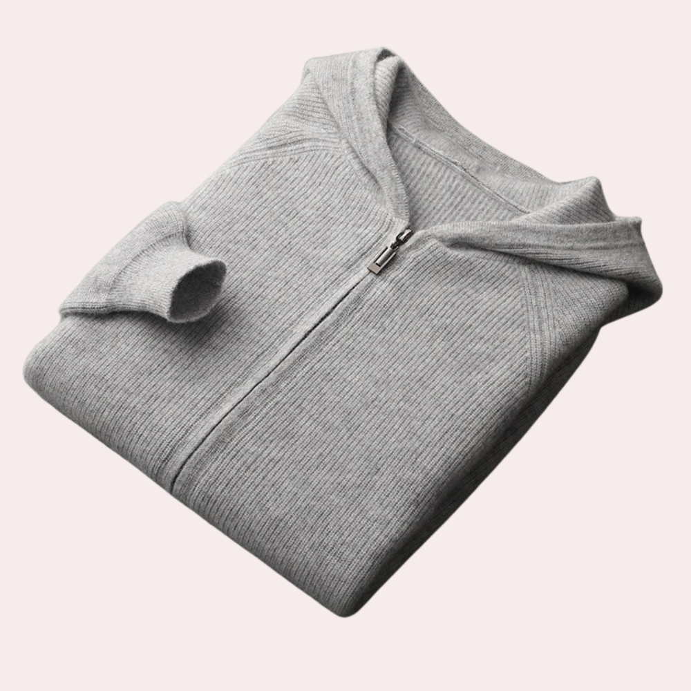 Zip Hoodie - Casual - Gebreid - Zip-Up Sweater - Herenkleding-Boetiek Moda