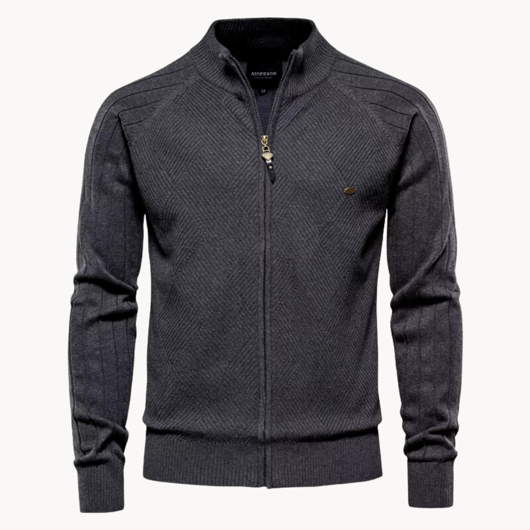 Zip-Up Cardigan – Licht gebreid vest voor heren-Boetiek Moda
